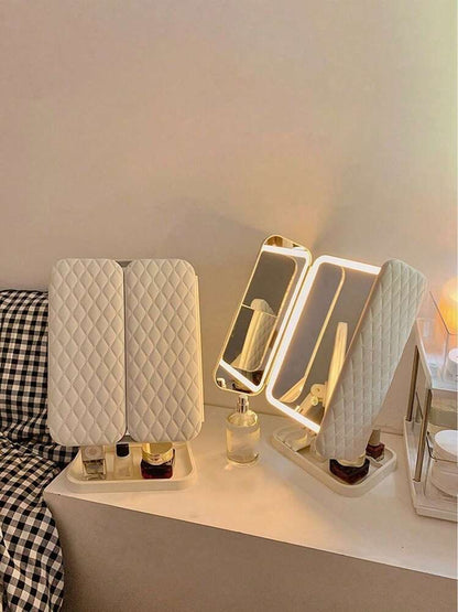 Miroir sur Pied avec Éclairage LED et Triple Vue